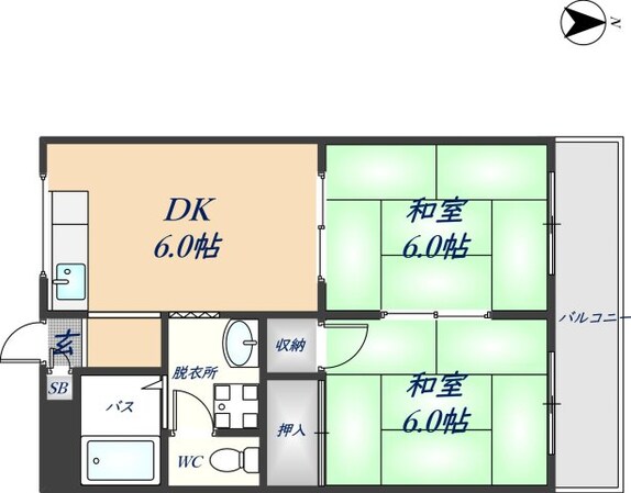 東花園駅 徒歩5分 4階の物件間取画像